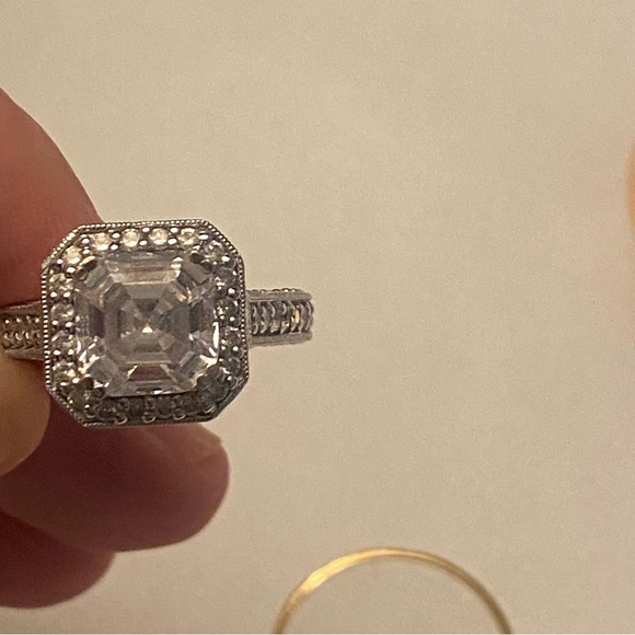 Gabriel & Co. Asscher Cut 14K White Gold Ring - Picture 12 of 13